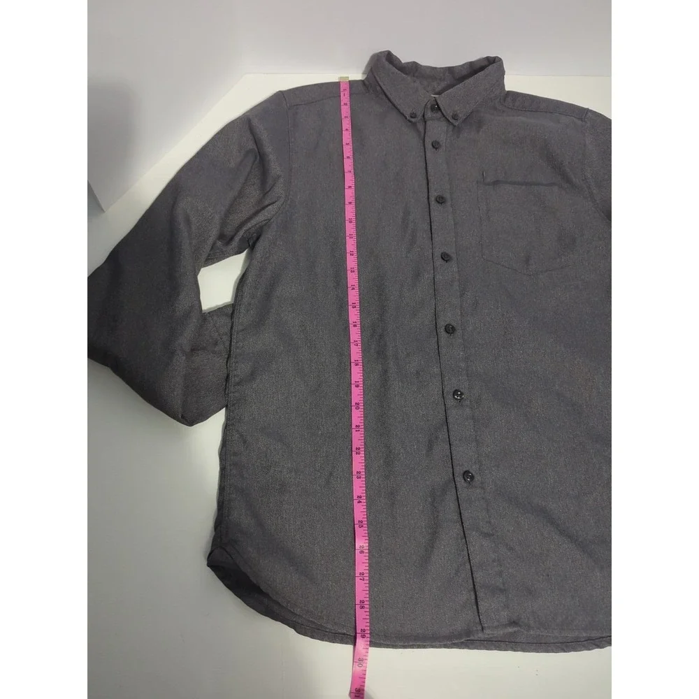The North Face Thermo Core Shirt Twill Gray M Outdoor Casual Long Sleeve Pocket